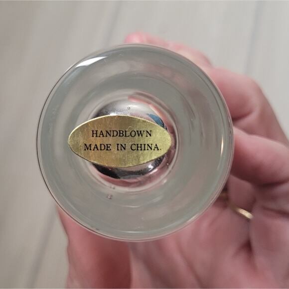 Vtg Floral Etched Glass Bud Vase Hand Blown Single Stem Flower Special Occasion - Picture 5 of 7